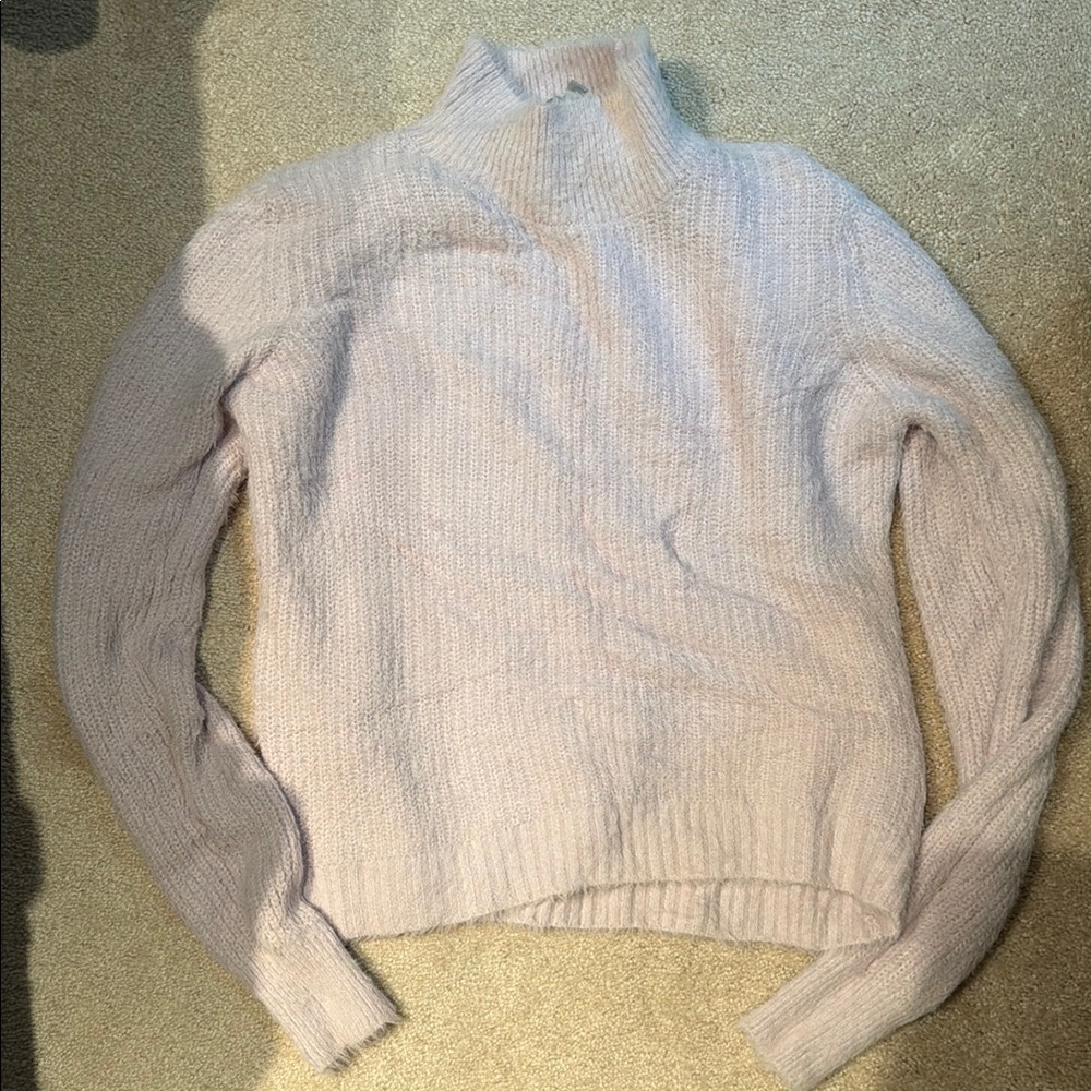 Women's Soft Pink Turtleneck Sweater super soft and fuzzy S/M